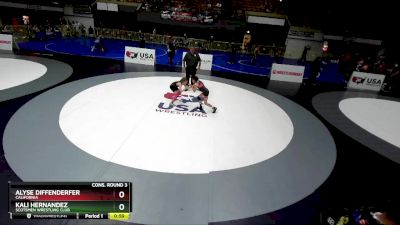 59-64 lbs Cons. Round 3 - Alyse Diffenderfer, California vs Kali Hernandez, Scotsmen Wrestling Club