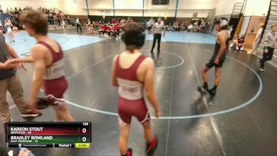 126 lbs Round 3 (10 Team) - Karson Stout, Berthoud vs Bradley Rowland, East Renegade