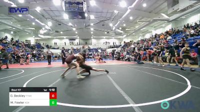 88 lbs Semifinal - Dawson Beckley, Team Tulsa Wrestling Club vs Mason Fowler, Ada Youth Wrestling