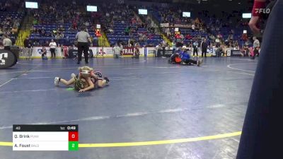 40 lbs Semifinal - Quinn Brink, Punxsutawney vs Annabella Foust, Bald Eagle Area