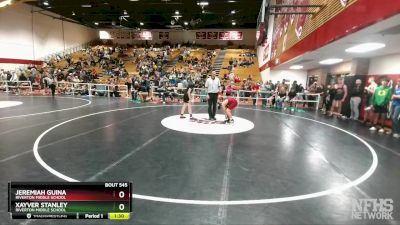 130 lbs 5th Place Match - Xayver Stanley, Riverton Middle School vs Jeremiah Guina, Riverton Middle School