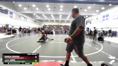 113 lbs Cons. Round 1 - Damon Perkins, Huntington Beach High School vs Luca Hebel, Santa Monica High School Wrest