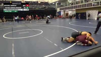 184 lbs 3rd Place Match - Rafael Roman-Amador, Chabot College vs Mitchell Semaan, Mt. San Antonio College