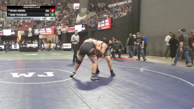 AA - 285 lbs Cons. Round 1 - Ryan Angel, Billings Senior High School vs Taw Thomas, Flathead (Kalispell)