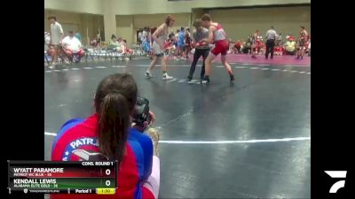 125 lbs Quarters & Wb (16 Team) - Wyatt Paramore, Patriot WC Blue vs Kendall Lewis, Alabama Elite Gold