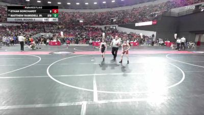 100 lbs Cons. Round 3 - Ethan Borchardt, Marshfield Youth Wrestling vs Matthew Ramsdell Jr., Badger Youth Wrestling