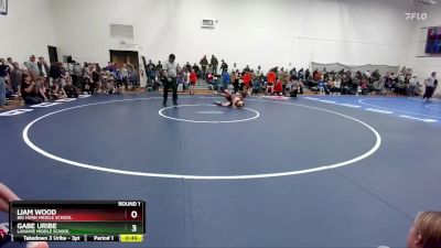 80-81 lbs Round 1 - Liam Wood, Big Horn Middle School vs Gabe Uribe, Laramie Middle School