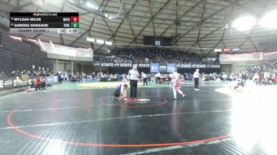Girls 4A 235 lbs Champ. Round 1 - Myleah Miles, West Valley (Yakima) (Girls) vs Aurora Donahue, Puyallup (Girls)