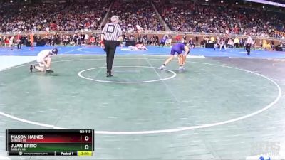 D3-113 lbs Champ. Round 1 - Mason Haines, Dundee HS vs Juan Brito, Shelby HS