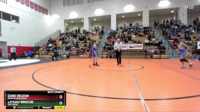 106 lbs Quarterfinal - Zane Deleon, Rancho Bernardo vs Lathan Briscoe, San Diego