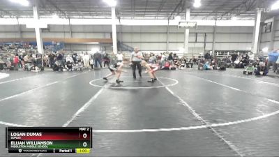 95 lbs Cons. Round 3 - Elijah Williamson, Middleton Middle School vs Logan Dumas, Suples