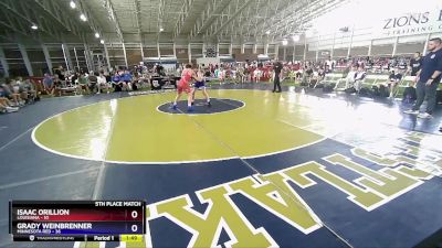 150 lbs Placement Matches (8 Team) - Isaac Orillion, Louisiana vs Grady Weinbrenner, Minnesota Red