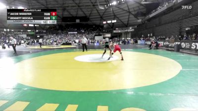 Boys 1A 126 lbs Champ. Round 1 - Jacob Webster, Fort Vancouver vs Bennett Nocula, Klahowya