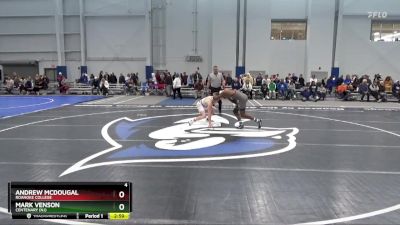 157 lbs Quarterfinal - Mark Venson, Centenary (NJ) vs Andrew McDougal, Roanoke College