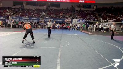 D 1 190 lbs Cons. Round 4 - Ethan Regis, Holy Cross vs Cooper Williams, Catholic - B.R.