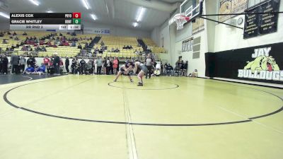 125 lbs Rr Rnd 3 - Alexis Cox, Pryor HS Girls vs Gracie Whitley, Bentonville Girls