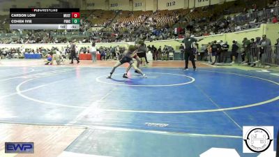 108 lbs Consi Of 32 #1 - Carson Low, Mustang Middle School vs Cohen Ivie, Ponca City