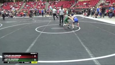 60 lbs Round 3 - Aspyn Nauman, Pratt Wrestling Club vs Caylee Wilkinson, Halstead Wrestling Club