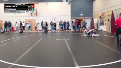 120 lbs Champ. Round 2 - Teran Tracy, Raft River vs Zeth Kendall, Blackfoot