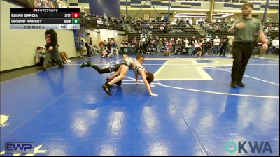 55 lbs Consi Of 4 - Elijah Garcia, Standfast vs Legend Ramsey, Midwest City Bombers Youth Wrestling Club