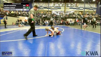 49 lbs 3rd Place - Keller Goodson, Rough Riders vs Cannon Corley, Choctaw Ironman Youth Wrestling