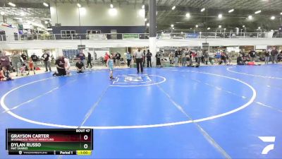 60 lbs Cons. Round 2 - Dylan Russo, Mat Sharks vs Grayson Carter, Riverheads Youth Wrestling