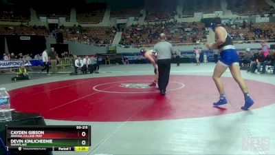 D3-215 lbs 1st Place Match - Devin Kinlicheenie, Snowflake vs Cayden Gibson, Arizona College Prep