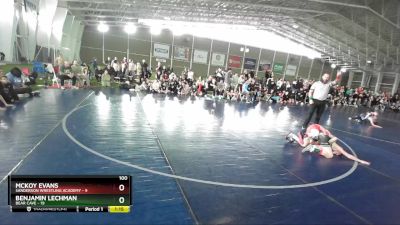 100 lbs Round 3 (4 Team) - Benjamin Lechman, Bear Cave vs Mckoy Evans, Sanderson Wrestling Academy