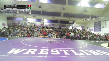 Girls 127 lbs Quarterfinal - Madison Bailey, Red Bluff Girls vs Chloe Warner, Pleasant Valley Girls