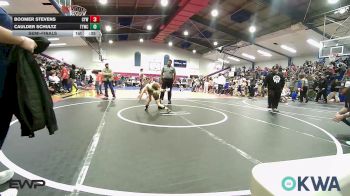 60 lbs Semifinal - Boomer Stevens, Coweta Tiger Wrestling vs Caulder Schultz, Team Tulsa Wrestling Club