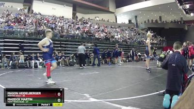 160 lbs Round 5 (6 Team) - Maddox Martin, Team Texas Blue vs Mason Heidelberger, Indiana Gold