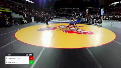 143 lbs Consi Of 16 #1 - Isabel Zabronsky, Campolindo vs Leilani Igarashi, Del Oro