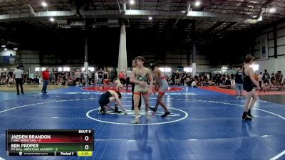 120 lbs Placement Matches (8 Team) - Jaeden Brandon, CLINIC WRESTLING vs Ben Proper, PIT BULL WRESTLING ACADEMY