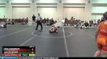 78 lbs Round 3 (4 Team) - Crue Canterbury, U2 Upstate Uprising vs Sawyer Decker, East Coast Elite