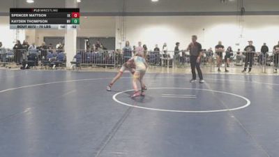 70 lbs Consi Of 8 #2 - Spencer Mattson, OK vs Kayden Thompson, WV