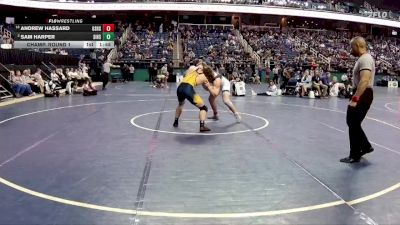 4A 215 lbs Champ. Round 1 - Andrew Hassard, Grimsley Senior High School vs Sam Harper, South Iredell High School