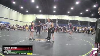 92 lbs Round 1 (4 Team) - Lilly Cox, Relentless Wrestling vs Meagan Cassidy, Bad Bass