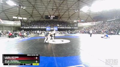 Girls 3A/4A 155 Champ. Round 2 - Laura Meyers, Hermiston (Girls) vs Rylie Mundell, Rogers (Puyallup) (Girls)