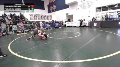 132 lbs Quarterfinal - Anthony Saldana, Paloma Valley vs Jonathan Madera, Chino