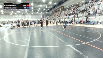 135 lbs Cons. Semis - Aurora Hiebert, Thunder Mountain Wrestling Club vs Desirae Juarez, Team Elevate Wrestling