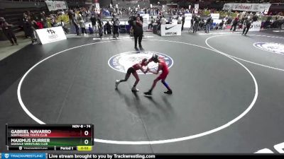 74 lbs Cons. Round 4 - Maximus Durrer, Oakdale Wrestling Club vs Gabriel Navarro, Northshore Youth Club