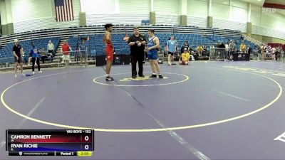 132 lbs 3rd Place Match - Camron Bennett, IA vs Ryan Richie, IL