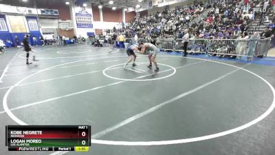 120 lbs Champ. Round 1 - Logan Moreo, Los Alamitos vs Kobe Negrete, Redwood