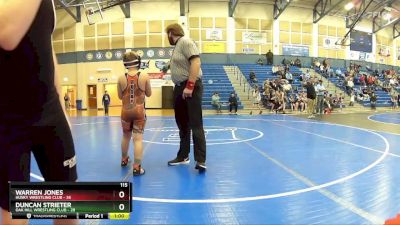 115 lbs Placement Matches (8 Team) - Duncan Strieter, Oak Hill Wrestling Club vs Warren Jones, Husky Wrestling Club