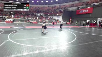 120 lbs Cons. Semi - Bentley Pickett, Warrior Youth Wrestling vs Cashten Hurst, Whitehall Wrestling Club