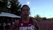 Claudia Saunders after new 1500 PB at Stanford Invite