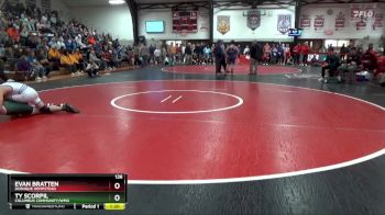 126 lbs Semifinal - Evan Bratten, Dubuque Hempstead vs Ty Scorpil, Columbus Community/WMU