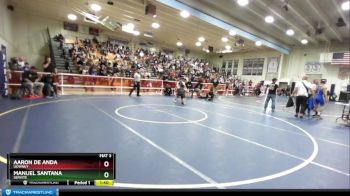 132 lbs Champ. Round 2 - Manuel Santana, Servite vs Aaron De Anda, Downey