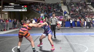 140 lbs Quarterfinal - Ellie Hanson, Clay County vs Lyla Greeson, Norton Wrestling Club