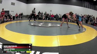119 lbs Round 1 (6 Team) - Bode Bratsburg, Nebraska Elite vs Mason Pitzen, Team Ohio